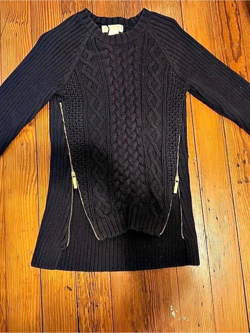 Michael Kors Blue Long Sleeve Zip Detail Size Small
